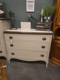 Lowboy 3 drawer Dresser darker tan