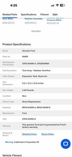 Ford CR3Z-8A080-A Radiator tank