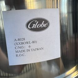 GLOBE A-8028 XXBOWL 80-QT, STAILESS STEEL FOOD MIXER BOWL