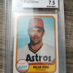 1981 Fleer Nolan Ryan baseball card, specifically card #57, featuring him as a pitcher for the Houston Astros. 