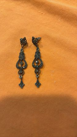 Vintage Marcasite Sterling Silver Earrings