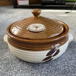 Old Ballarat Pottery Australia Stoneware Ceramic Casserole Dish w Lid Vintage 1990's