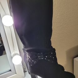 Mid Calf Dress High Heel Boots Wide Calf 