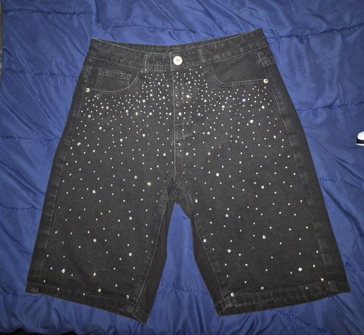 Shein Rinestone Jorts. Size 28