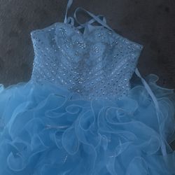 blue dress gemstone corset top size 8