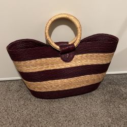 Rattan Neutral Oversized Beach Bag 