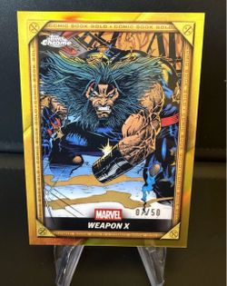 Topps chrome Marvel, Wolverine Gold Refractor /50