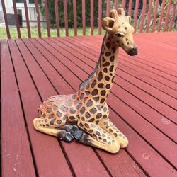 Vintage Large Heavy Giraffe Statue 