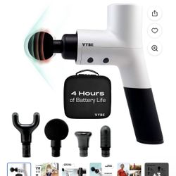 Vybe Premium Deep Tissue Muscle Massage Gun with 5 Speeds and 4 Attachments