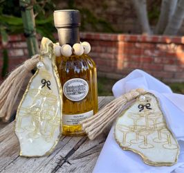 Handmade oyster shell ornaments – champagne cheers/host hostess gift