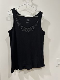 XL Black Ribbed Tank Top
