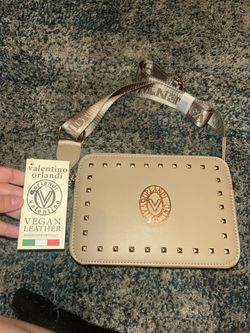 Valentino Orlandi Vegan Leather Studded Crossbody Bag