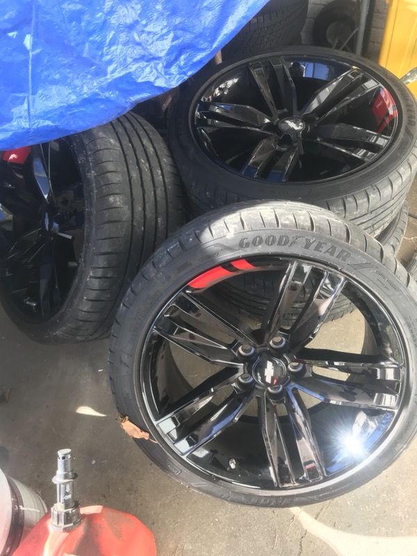 Ss camaro rims with fresh good year tires only 3 days old