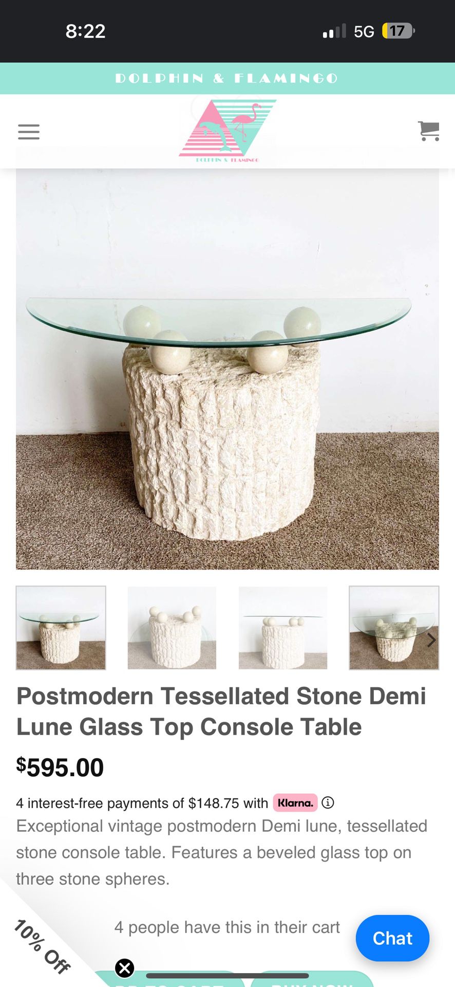 Post Modern Stone Side Table