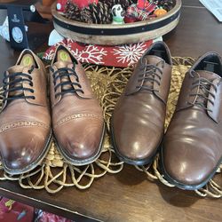 Aston Grey or BAR III Leather Lace Up Dress Shoes (Size 10)