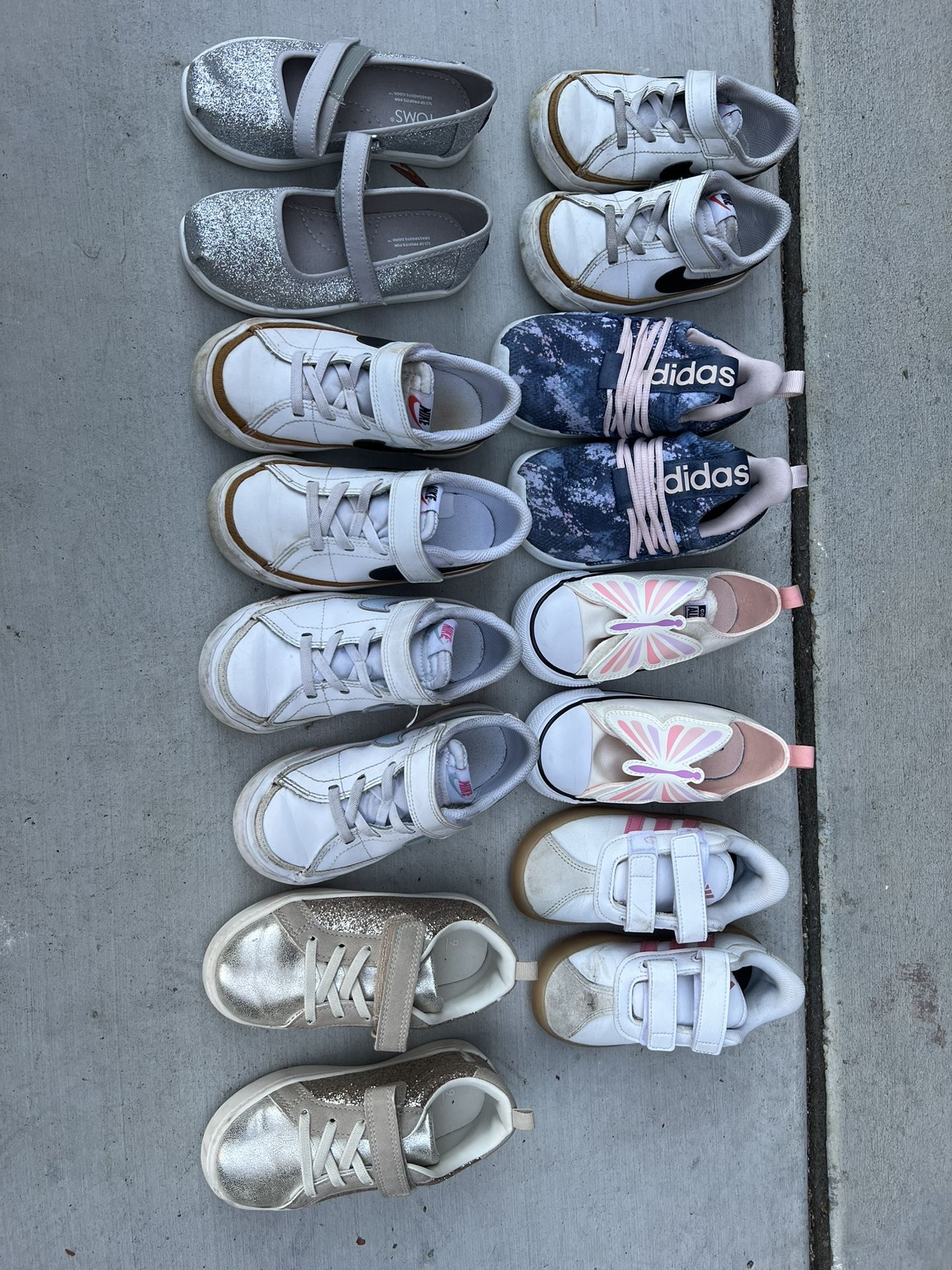 Girls Shoes Size 9 $20/pair Nike, Addidas, Converse, Toms