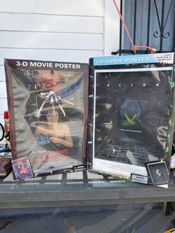 3-D Movie Poster Lot A Nightmare on Elm Street & Alien by McFarlane Toys