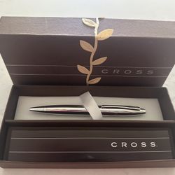 Cross ATX Pure Chrome Ballpoint Pen - New in Box