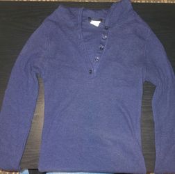 Blue long sleeve hooded T-Shirt