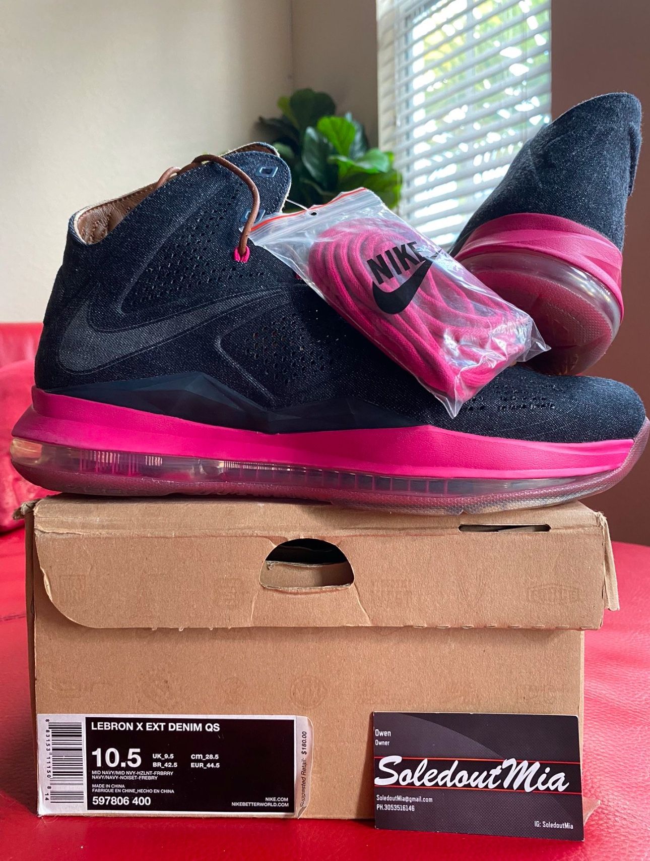 DS NIKE AIR LEBRON X EXT DENIM SZ10.5 south Beach Jordan...