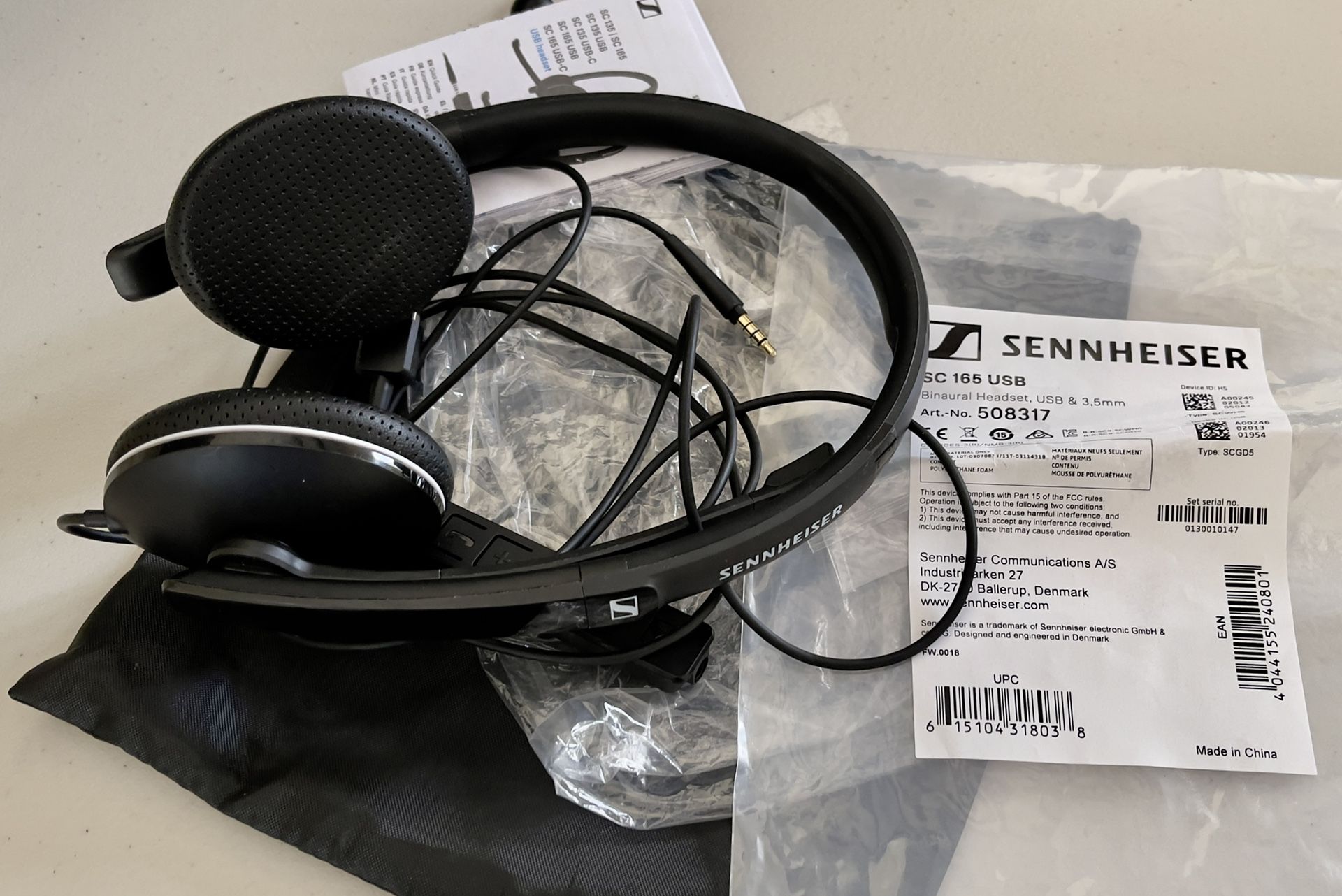 EPOS Sennheiser SC 165 USB Over the Head Binaural Headset 508317