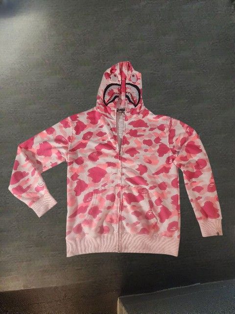 NWT BAPE ABC Pink Camo Shark Hoodie XL