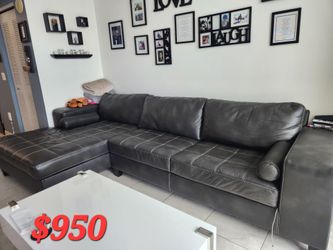 Leather sectional