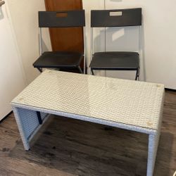 For balcony to chair and table for a glass