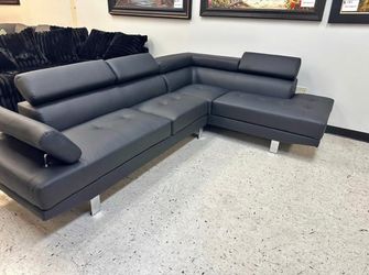 BLACK LEATHER SECTIONAL ποΈπ€