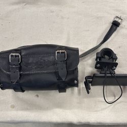 Harley Davidson Handlebar Leather Bag & Cell Phone Holder