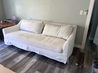 Slipcovered couch