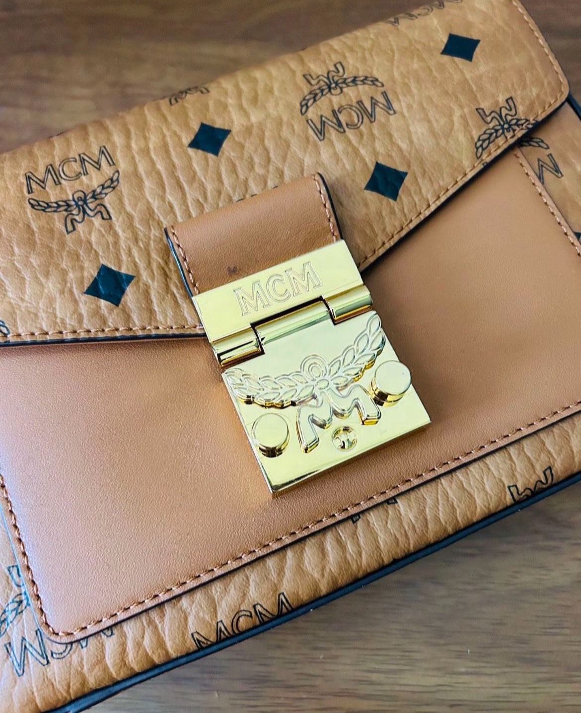 MCM Cognac Small Millie Visetos Crossbody Bag for Sale in Cypress, CA