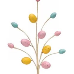 Easter Egg Spray 13" Farmhouse Country Floral Wreath Spring Embellishment Pick