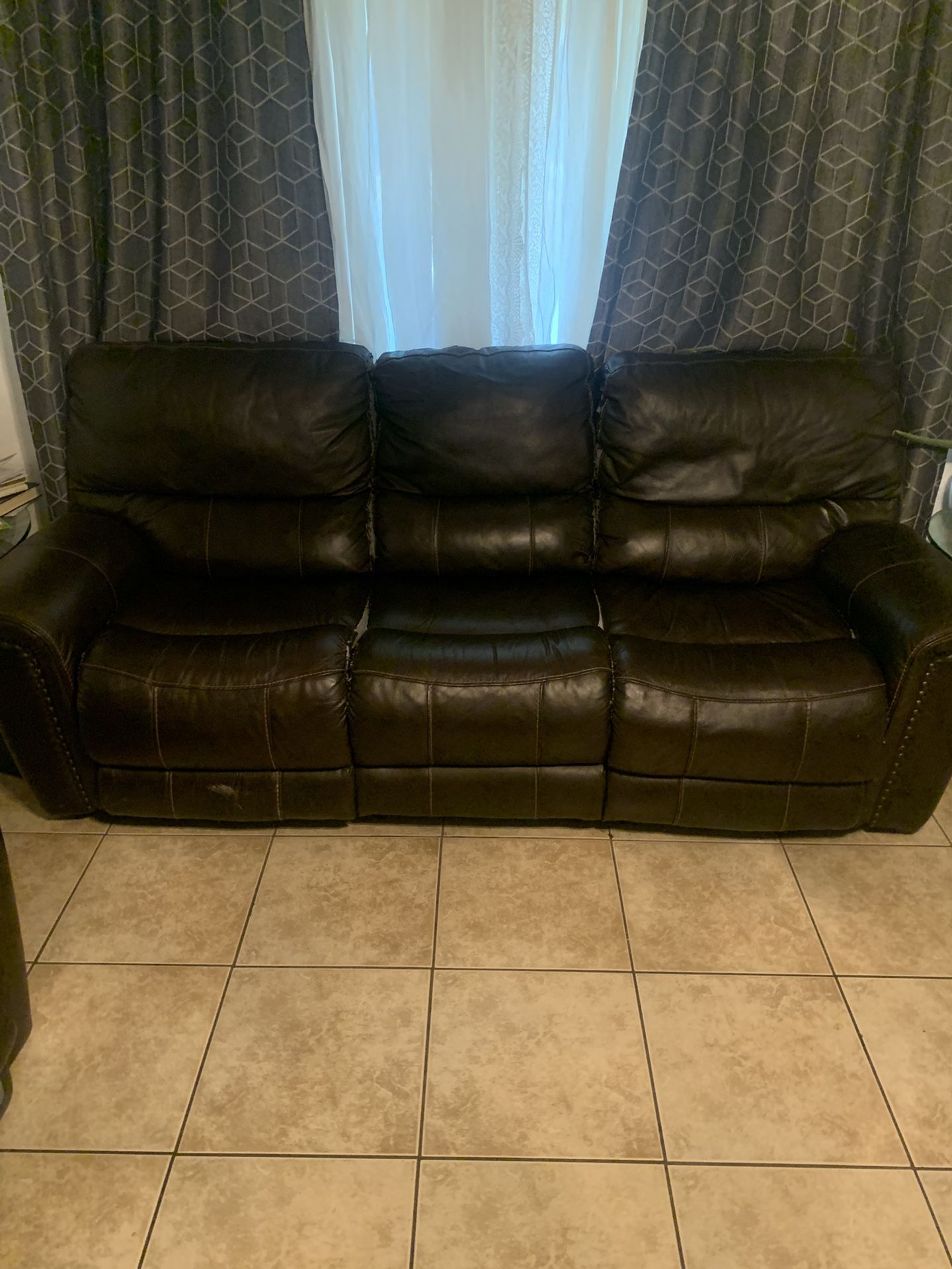 Large Sofa Couch Recliner Black For Sale