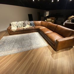 Sectional Leather Sofa Loveseat 