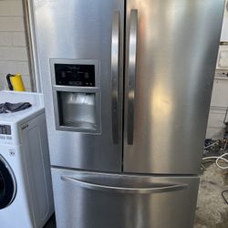 Kenmore Stainless Steel 3 Door Refrigerator With Water Dispensing And Ice Maker