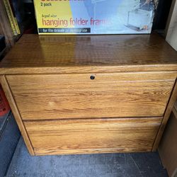 2 Commercial quality grade solid wood 2-drawer legal size or standard file cabinet $40 ea 