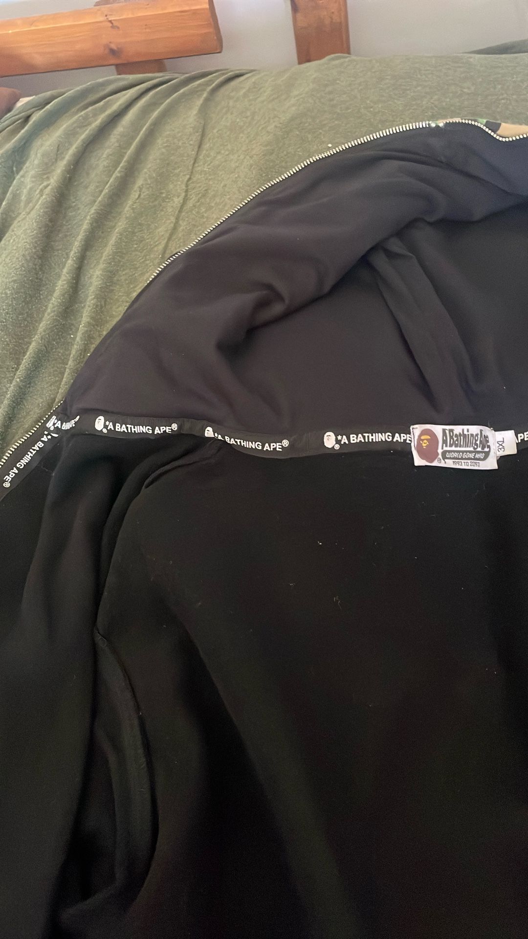 Double Hooded Black Bape Hoodie