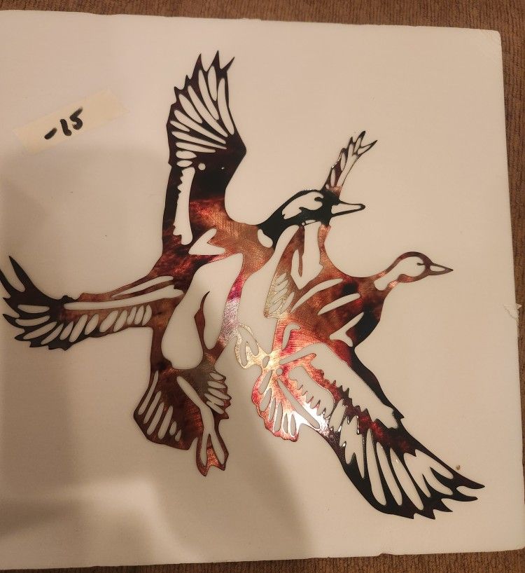 Flying Ducks Metal Art