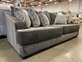 PACIFIC FURNITURE Grey Chenille 3 Seat Sofa