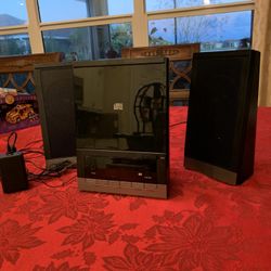 ONN Audio Compact Home CD Music System Vertical Loading 2 Speakers