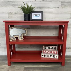 Red Farmhouse Sofa Console Table 