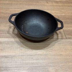 Lodge 9 Inch Cast Iron Mini Wok w/Loop Handles