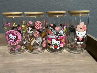 Glass cups  Mexican Theme