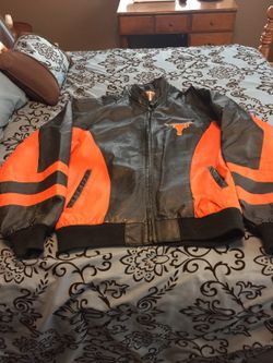 Longhorn leather coat