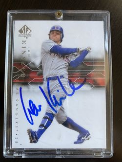 Texas Rangers autograph baseball card Ian Kinsler