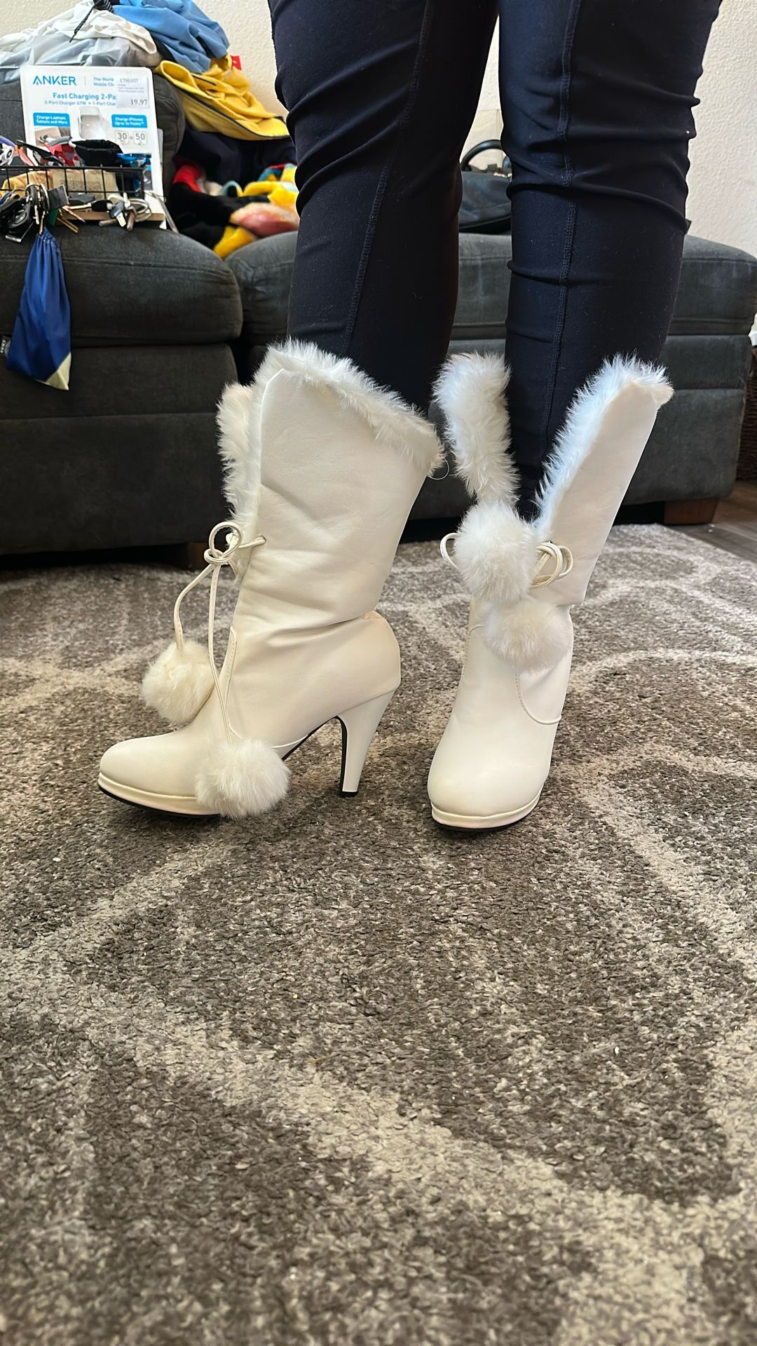 Fur White Boots