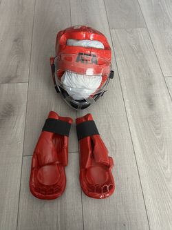 Martial Arts Helmet And Hand Pads