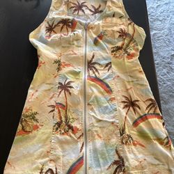 Urban Outfitters Tropical Linen Mini Dress 