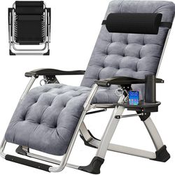 Zero Gravity Chair,Folding Lounge Recliners with Removable Soft Pad,Headrest and Footrest,Sun Tanning Chair for Indoor and Outdoor